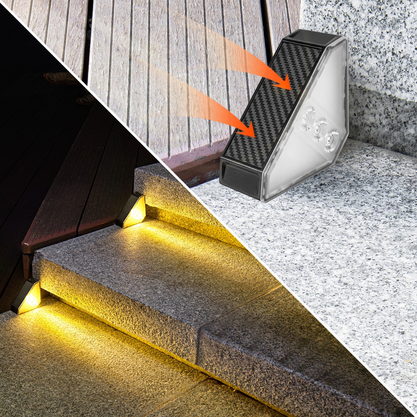 🌞 Solar Step Wall Lights (Pack of 2) – Waterproof Outdoor LED | Warm & White Light Options