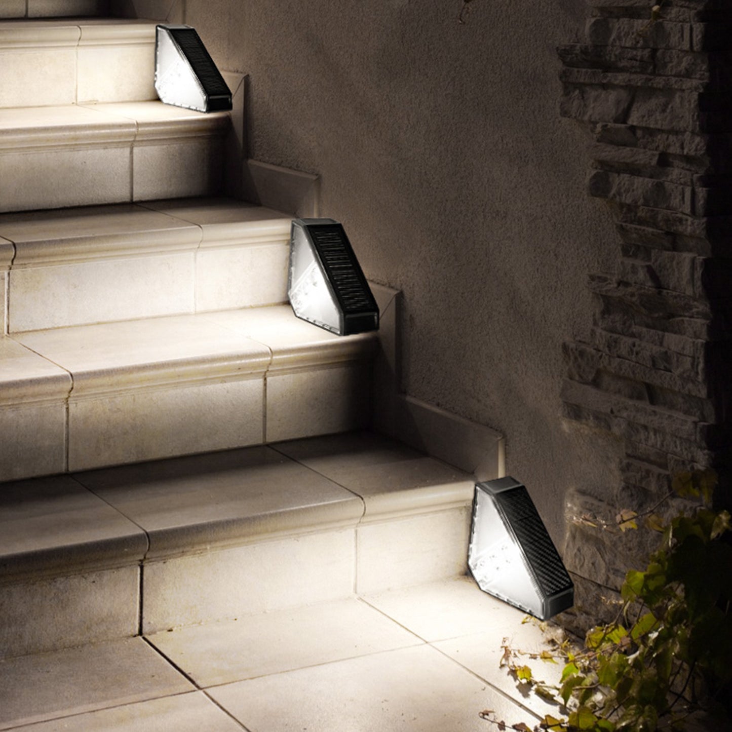 🌞 Solar Step Wall Lights (Pack of 2) – Waterproof Outdoor LED | Warm & White Light Options