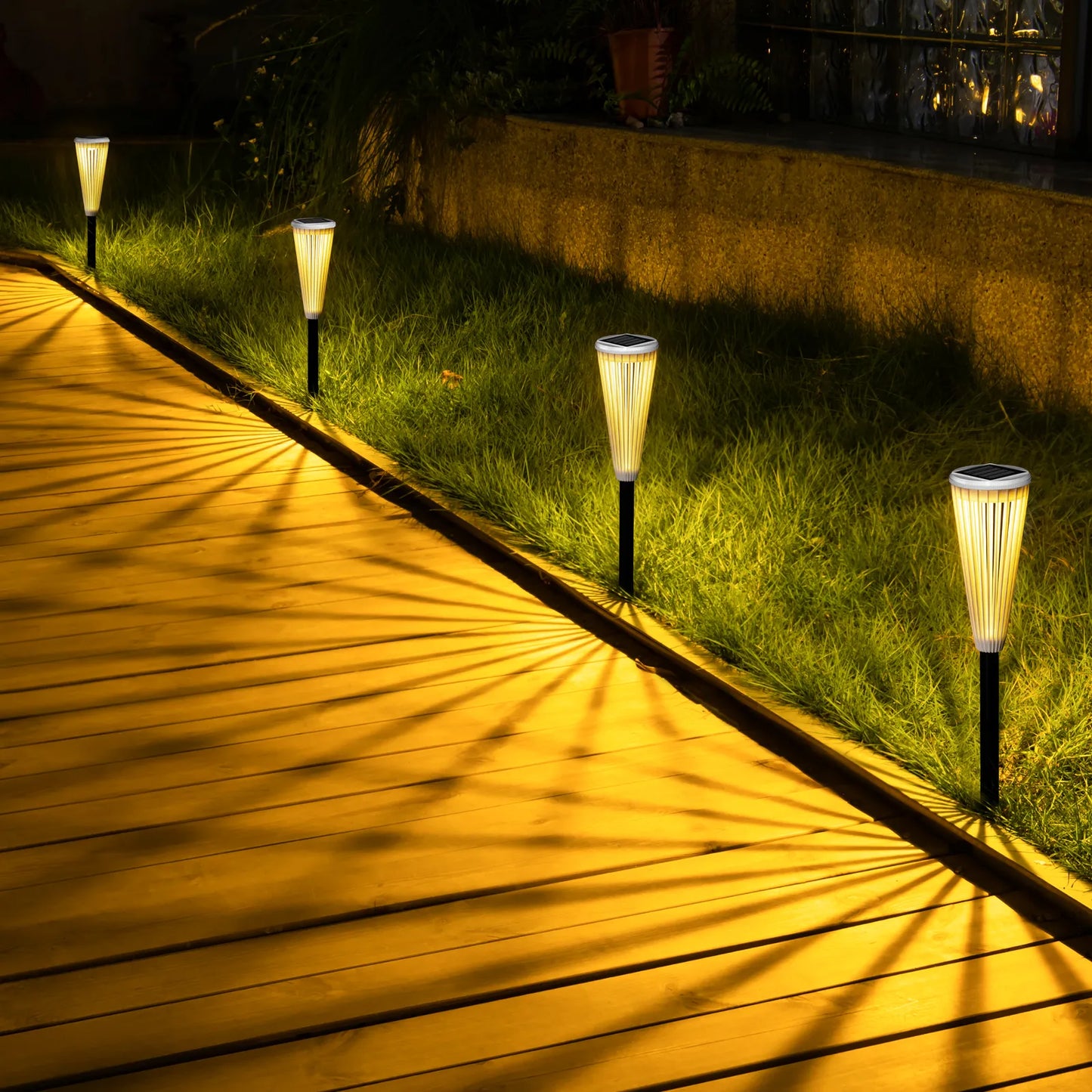 Warm / White Solar Bollard Lawn Spike Light – Waterproof Outdoor Garden & Landscape LED Lamp