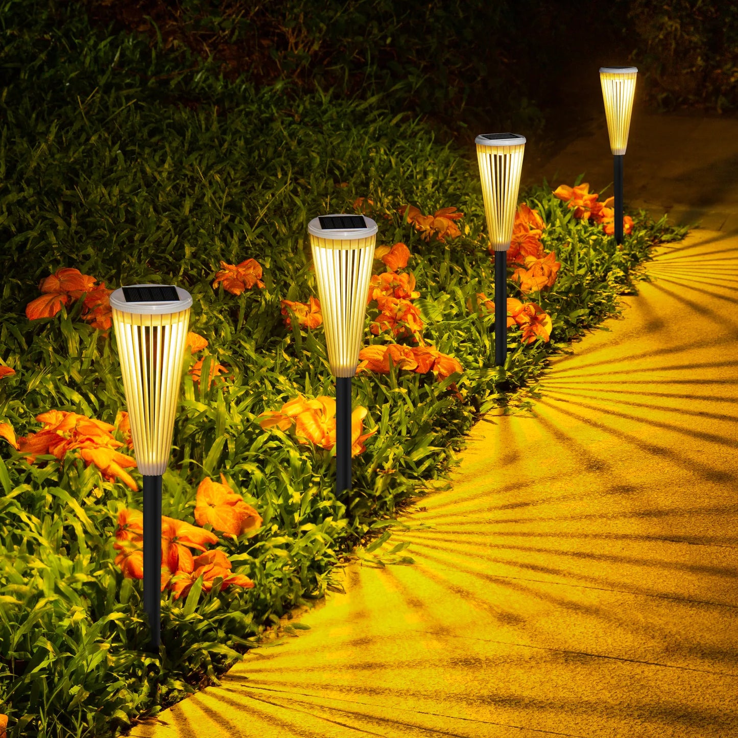 Warm / White Solar Bollard Lawn Spike Light – Waterproof Outdoor Garden & Landscape LED Lamp