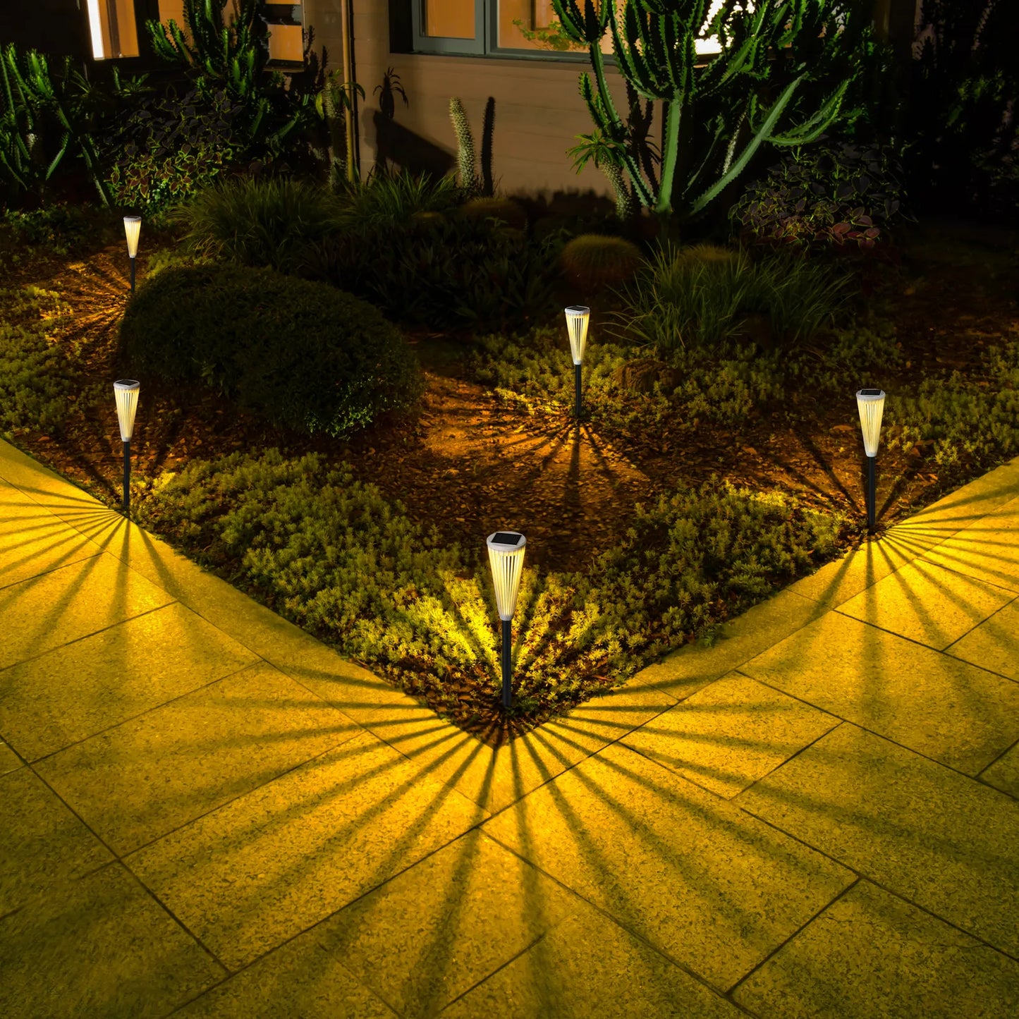 Warm / White Solar Bollard Lawn Spike Light – Waterproof Outdoor Garden & Landscape LED Lamp