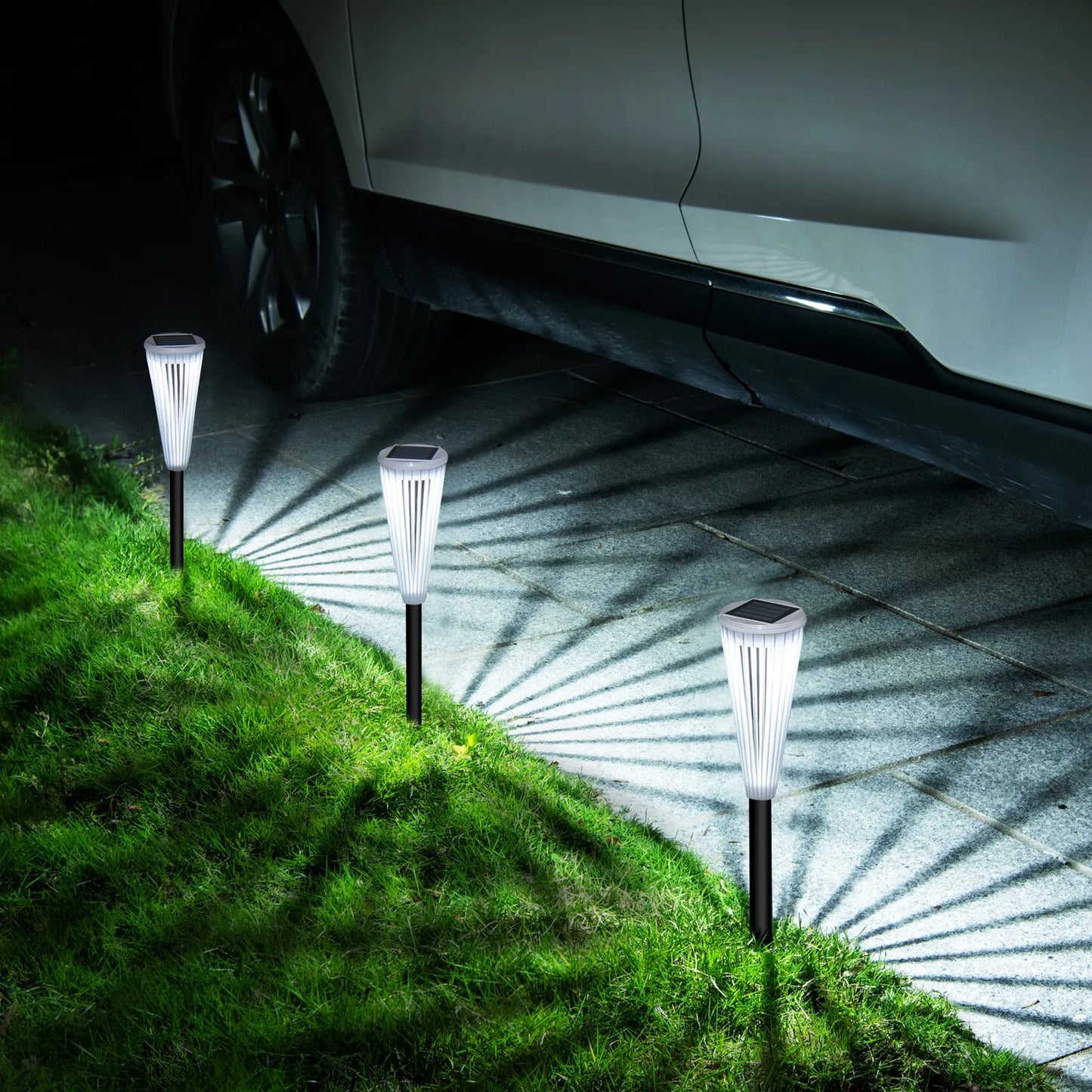 Warm / White Solar Bollard Lawn Spike Light – Waterproof Outdoor Garden & Landscape LED Lamp