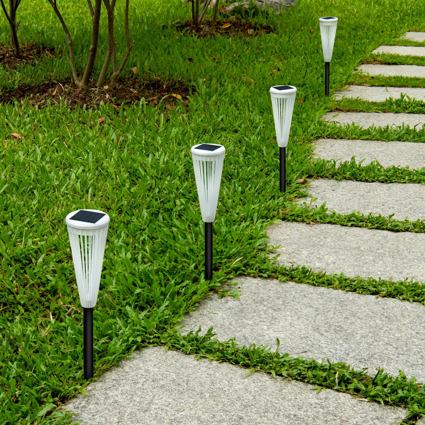 Warm / White Solar Bollard Lawn Spike Light – Waterproof Outdoor Garden & Landscape LED Lamp