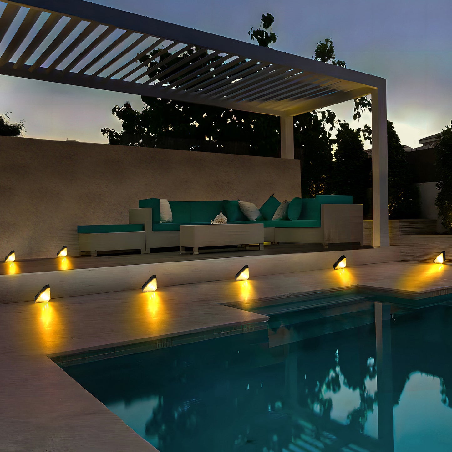 🌞 Solar Step Wall Lights (Pack of 2) – Waterproof Outdoor LED | Warm & White Light Options